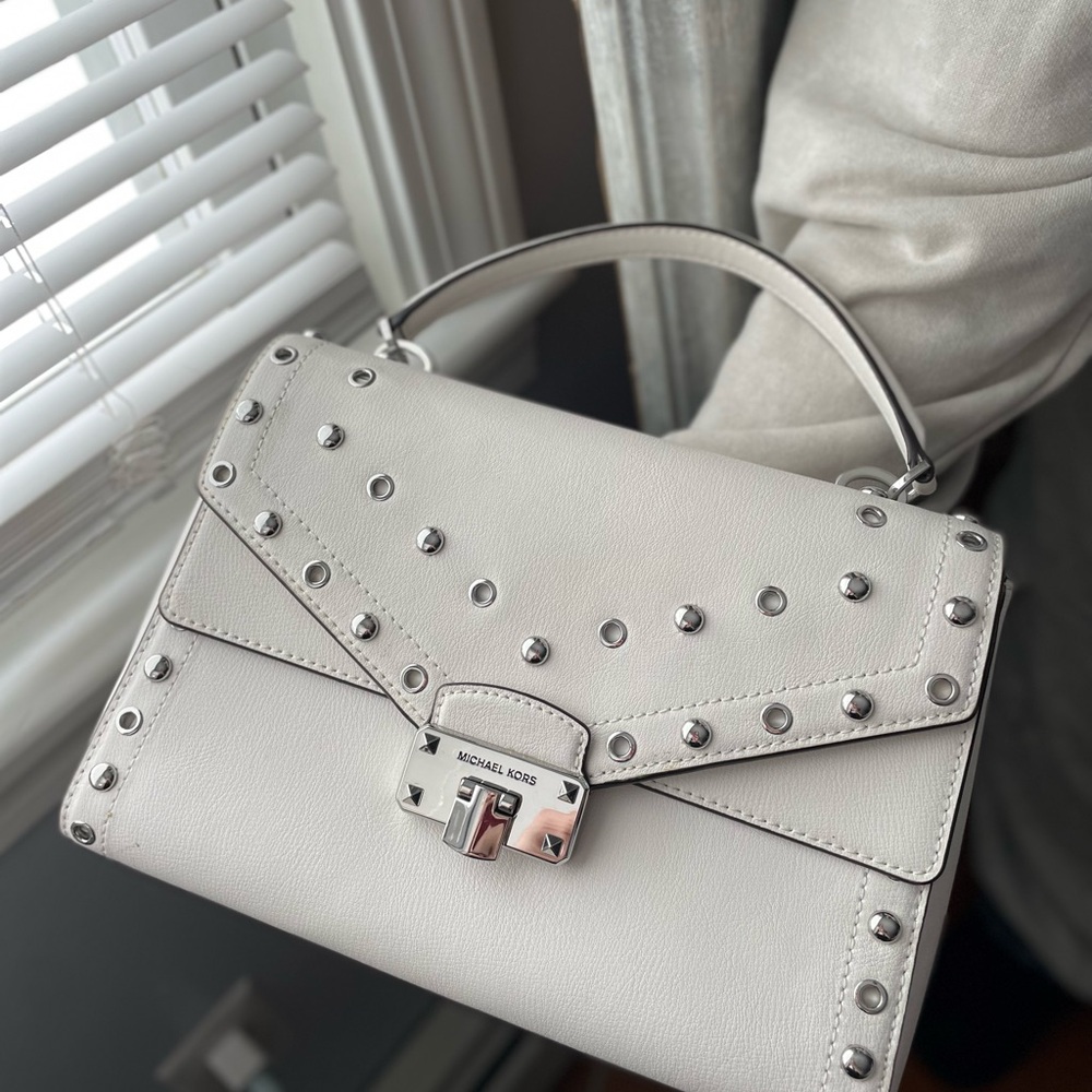 Michael Kors White Studded Handbag